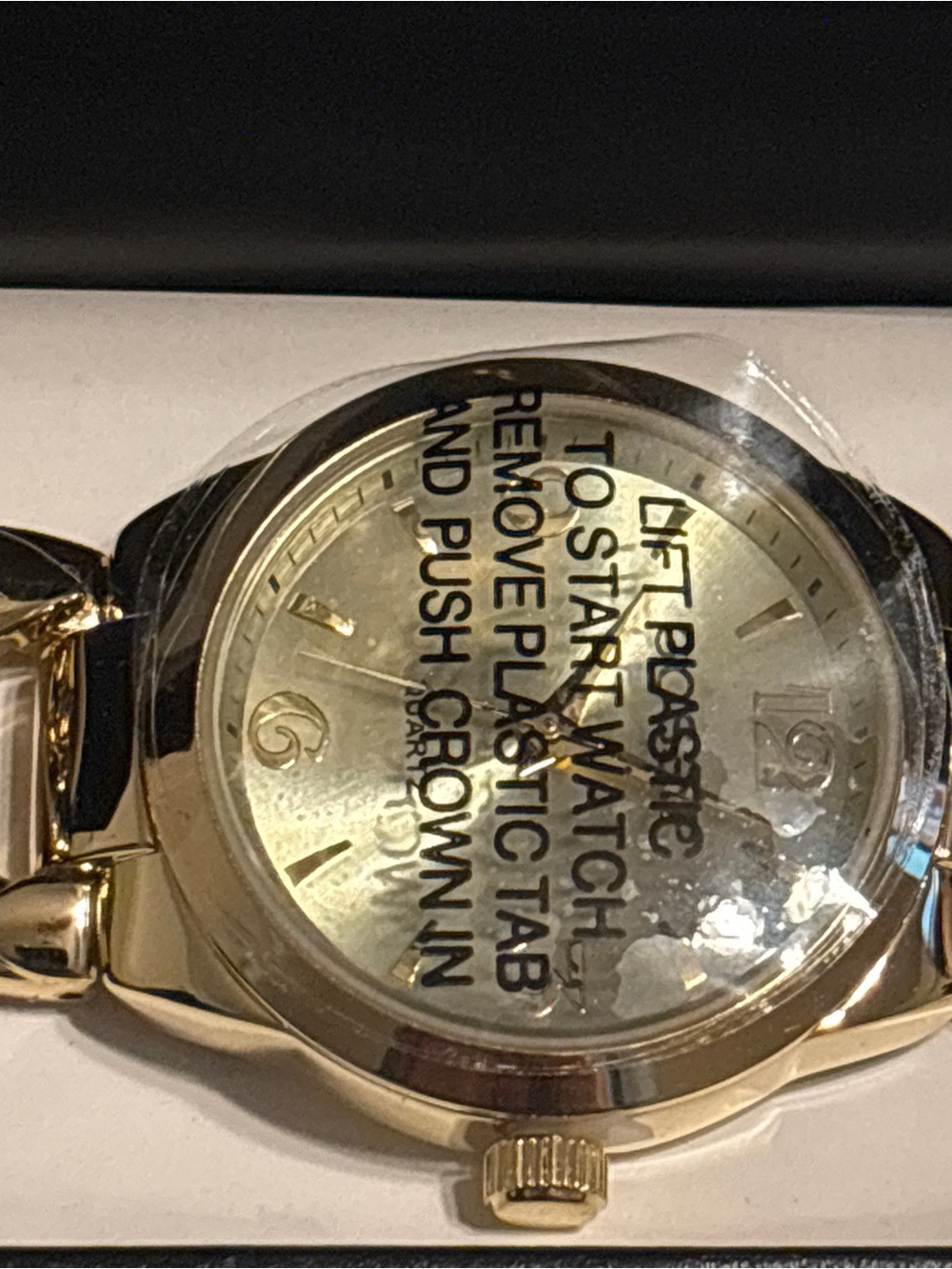 NIB Vintage Gossip Chunky Gold Cuban Link Bracelet Watch Unworn Deadstock